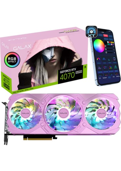 GALAX GeForce RTX 4070 SUPER EX Gamer Pink 1-Click OC 12GB GDDR6X 192 Bit DLSS 3 Ekran Kartı (47SOM7MD7LPK)