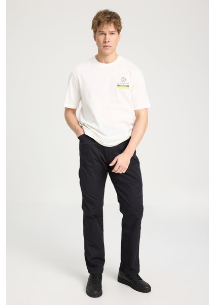 All Terrain Gear Loose Fit Rahat Kesim Bisiklet Yaka %100 Pamuk Kırık Beyaz Tişört fırsatları