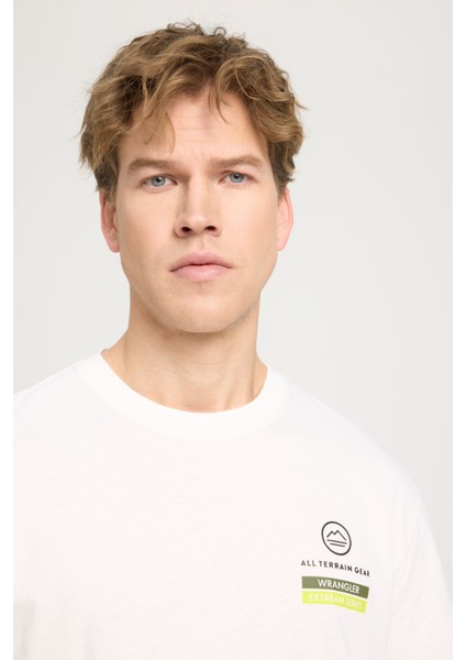 All Terrain Gear Loose Fit Rahat Kesim Bisiklet Yaka %100 Pamuk Kırık Beyaz Tişört indirimleri