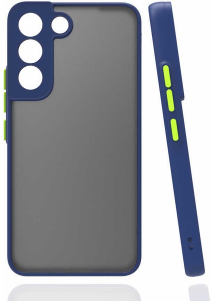 Gökmen Aksesuar Galaxy S22 Plus Kılıf Zore Hux Kapak-Lacivert