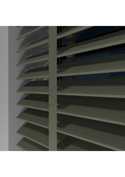 Ahşap Jaluzi Perde 50 mm GERÇEK AHŞAP Motorlu / Kumandalı Kurdeleli TAŞ Renk fırsatları