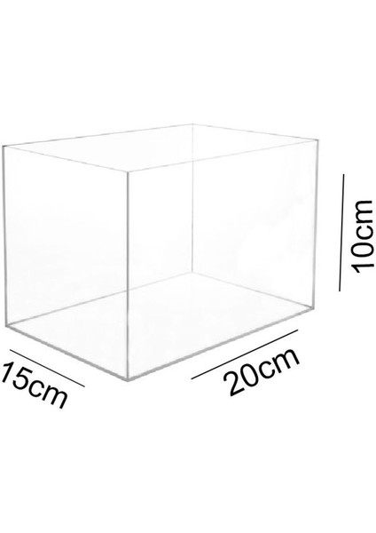 Tekno Trust Uygun Değil Şeffaf Kapaksız Çok Amaçlı Saklama Kutusu (20CM x 15CM x 10CM) 1 Parça Dolap / Çekmece