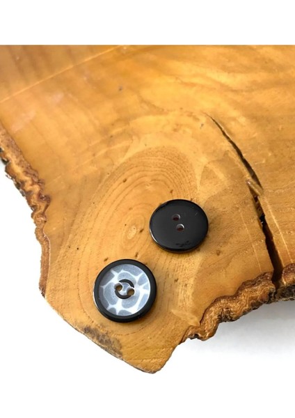 15 mm Siyah-Gri Polyester Düğme (25 Adet) fiyatları