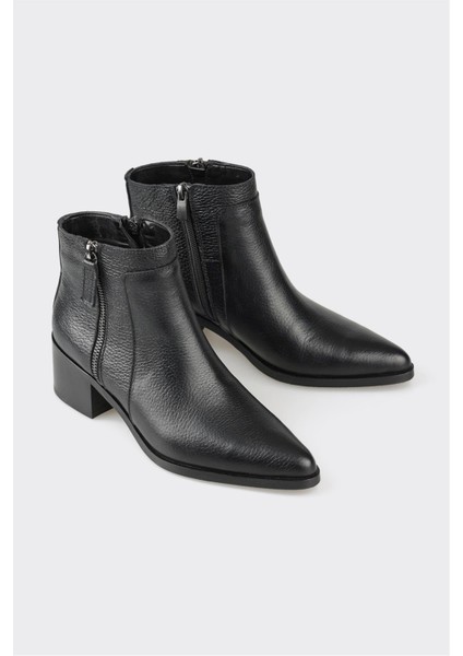 Siyah Deri Kadın Klasik Bot fiyatları
