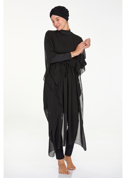 Mayo Üzerine Tek Pareo Kaftan Lına 6039 Siyah indirimleri