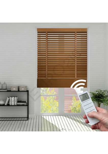 Motorlu Ahşap Jaluzi Perde 50 mm indirimleri