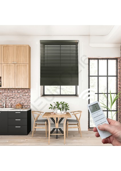 Ahşap Jaluzi Perde 50 mm GERÇEK AHŞAP Motorlu / Kumandalı TAŞ Renk fırsatları