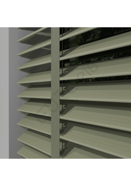 Ahşap Jaluzi Perde 50 mm GERÇEK AHŞAP Motorlu / Kumandalı Kurdeleli BEJ Renk fırsatları