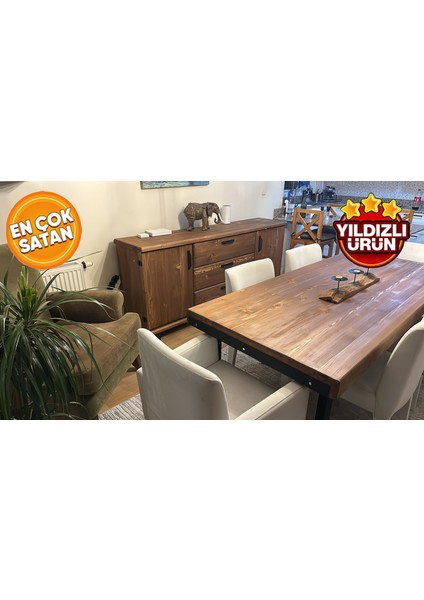 Doğal Ahşap Yemek MASASI-100-200