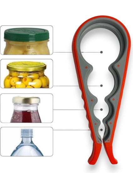 Kavanoz-Şişe Kapağı Açma Aparatı Plastik-Kırmızı fiyatları