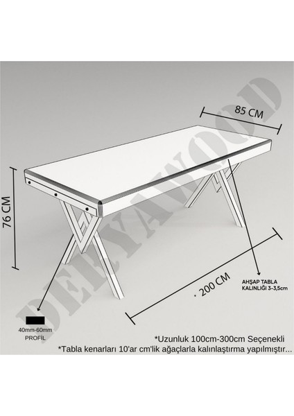 Doğal Ahşap Yemek MASASI-100-200