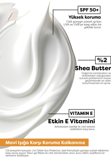 Spf 50+ Yüksek Koruma Etkisi Nemlendirici Onarıcı Antioksidan Etkili Mavi Işık Filtreli Güneş Kremi