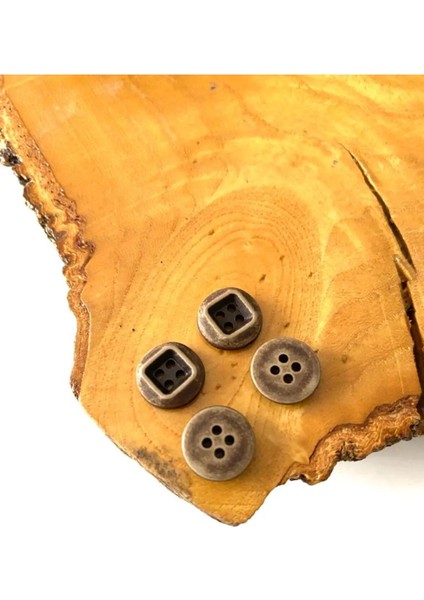 11,5 mm Kahverengi Kare Düğme (25 Adet) fiyatları