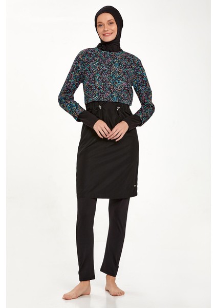 Tam Kapalı Tesettür Mayo Sally 1407 Siyah indirimleri