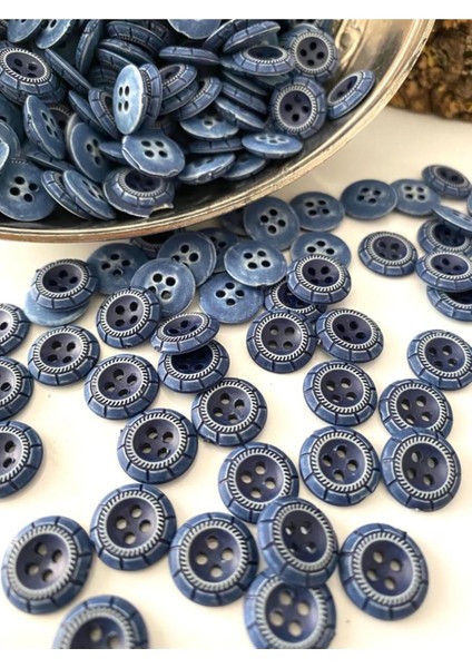 11,5 mm Lacivert Polyester Düğme (25 Adet)