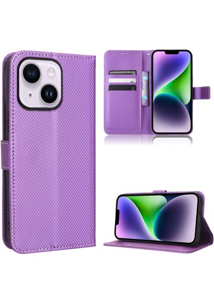 IPhone 14 Için Kılıf Artı Kart Tutucu Kapak Kickstand Manyetik Cüzdan (Yurt Dışından)