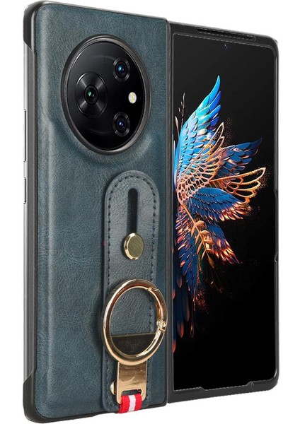 Tecno Phantom V Fold Bilek Kayışı Kolaylık Premium Pu Deri Için Kılıf (Yurt Dışından)