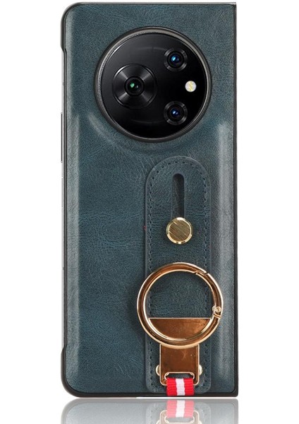 Tecno Phantom V Fold Bilek Kayışı Kolaylık Premium Pu Deri Için Kılıf (Yurt Dışından)