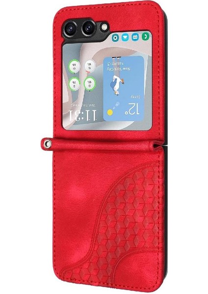 GX Boutique Samsung Galaxy Z Flip 6 Için Flip Case Pu Deri Kapak Çevirin Darbeye (Yurt Dışından)