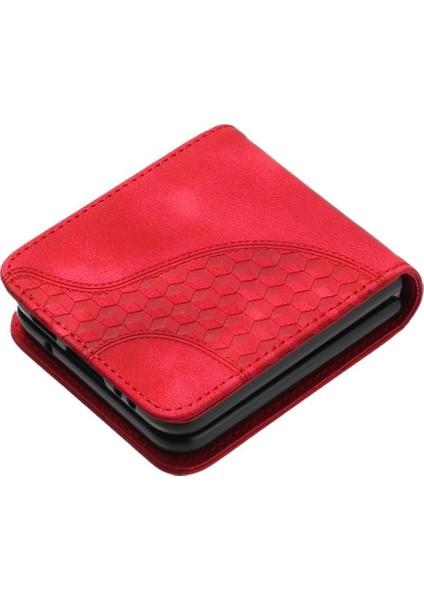 GX Boutique Samsung Galaxy Z Flip 6 Için Flip Case Pu Deri Kapak Çevirin Darbeye (Yurt Dışından)