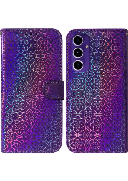 Samsung Galaxy A16 Için Flip Case Kart Yuvası Cüzdan Kılıf Glitter Renkli (Yurt Dışından)