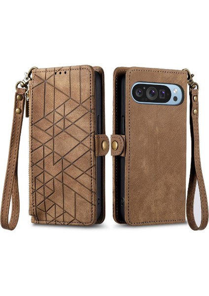Google Piksel 9 Pro Deri Kılıf Için Flip Case Basit Iş Flip Kapak (Yurt Dışından)