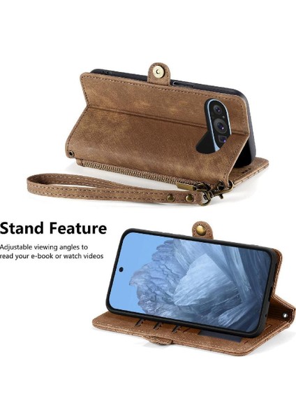 Google Piksel 9 Pro Deri Kılıf Için Flip Case Basit Iş Flip Kapak (Yurt Dışından)