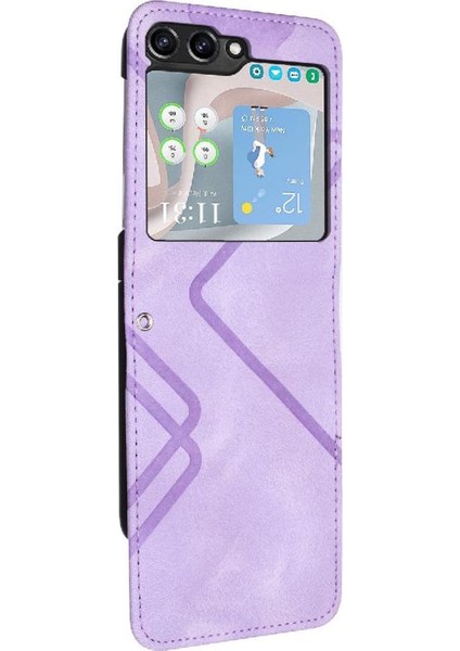 GX Boutique Samsung Galaxy Z Flip 6 Için Flip Case Kart Yuvası Standı ile Flip Cüzdan Pu (Yurt Dışından)