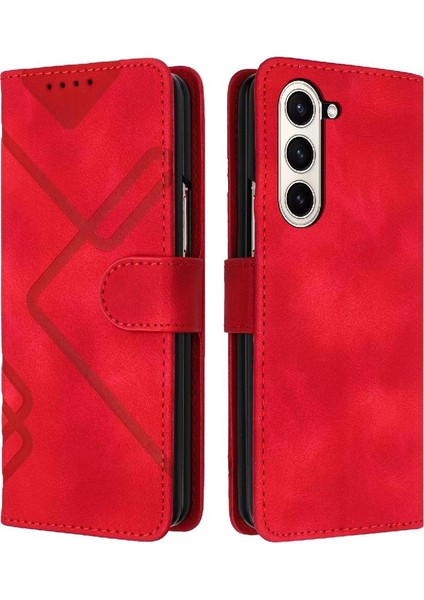 Samsung Galaxy Z Için Flip Case Kart ile Kat 6 Manyetik Kapak Pu Deri (Yurt Dışından)