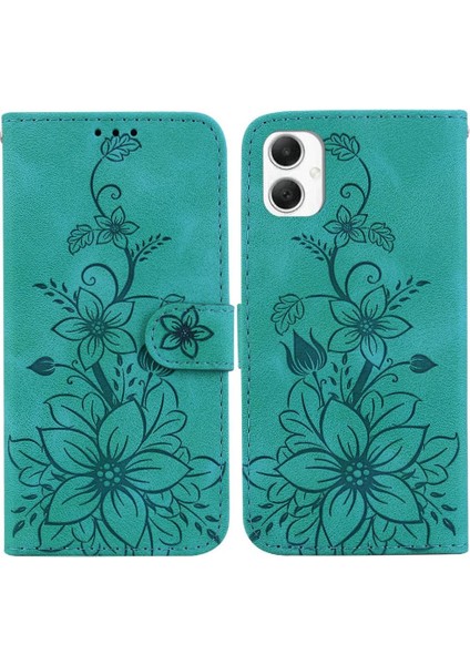 Samsung Galaxy A06 Cüzdan Kickstand Manyetik Kabartmalı Zambak Için Flip Case (Yurt Dışından)