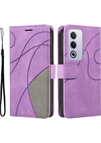 Oppo A3 Pro 5g Için Flip Case Dikiş Renk Deri Cüzdan Kickstand Flip (Yurt Dışından)