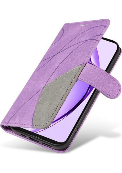 Oppo A3 Pro 5g Için Flip Case Dikiş Renk Deri Cüzdan Kickstand Flip (Yurt Dışından)