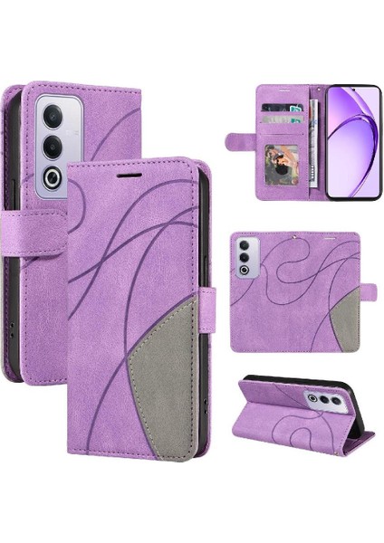 Oppo A3 Pro 5g Için Flip Case Dikiş Renk Deri Cüzdan Kickstand Flip (Yurt Dışından)