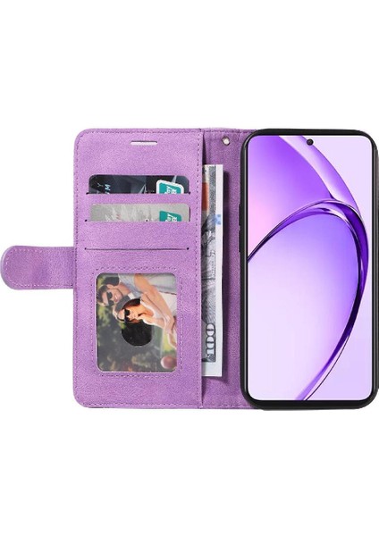 Oppo A3 Pro 5g Için Flip Case Dikiş Renk Deri Cüzdan Kickstand Flip (Yurt Dışından)