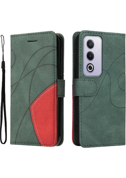 Oppo A3 Pro 5g Için Flip Case Dikiş Renk Deri Cüzdan Kickstand Flip (Yurt Dışından)