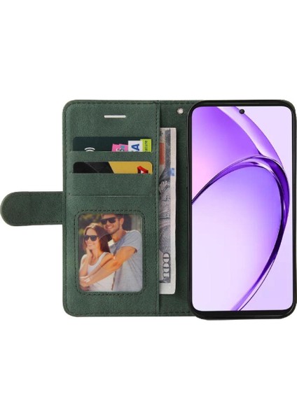 Oppo A3 Pro 5g Için Flip Case Dikiş Renk Deri Cüzdan Kickstand Flip (Yurt Dışından)
