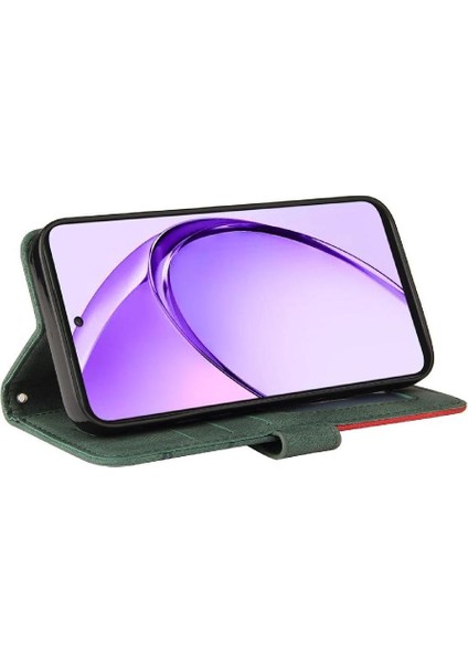 Oppo A3 Pro 5g Için Flip Case Dikiş Renk Deri Cüzdan Kickstand Flip (Yurt Dışından)