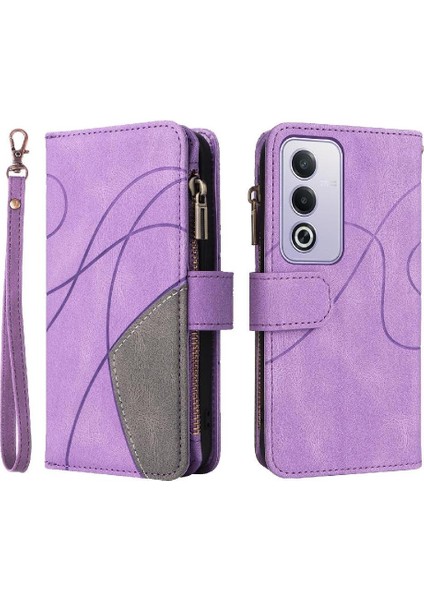 Oppo A3 Pro 5g Için Kılıf Fermuar Cüzdan Tarzı Dokuz Kart Yuvaları ile Kart (Yurt Dışından)
