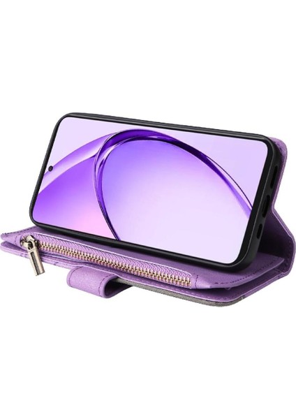 Oppo A3 Pro 5g Için Kılıf Fermuar Cüzdan Tarzı Dokuz Kart Yuvaları ile Kart (Yurt Dışından)