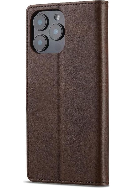 Tutucu Kart Yuvaları ile IPhone 16 Pro Için Flip Case Cüzdan Buzağı Doku (Yurt Dışından)