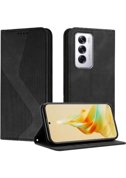 Oppo Oppo 12 5g Için Kılıf Manyetik Pu Deri Kart Yuvaları Tutucu Folio Kapak (Yurt Dışından)