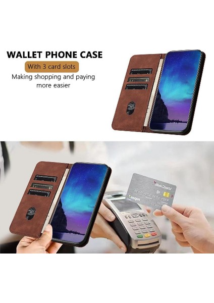 Realme Için 12 Pro Artı 5g Manyetik Kart Yuvaları Tutucu Folio Kapak Pu (Yurt Dışından)