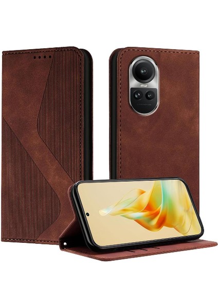 Oppo Oppo 10 5g Pu Deri Kart Yuvaları Için Kılıf Tutucu Manyetik Cüzdan Flip (Yurt Dışından)