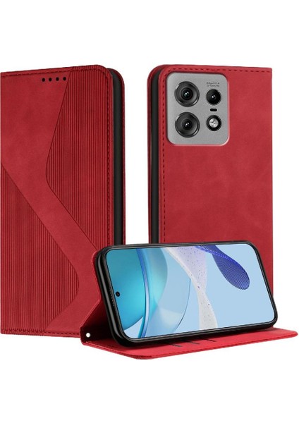 Motorola Moto Kenar 50 Pro Manyetik Cüzdan Kickstand Pu Deri Kılıf (Yurt Dışından)