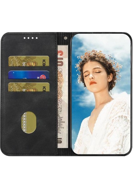 Oppo A60 Pu Deri Kart Yuvaları Tutucu Için Kılıf Folio Manyetik Cüzdan Çevirin (Yurt Dışından)