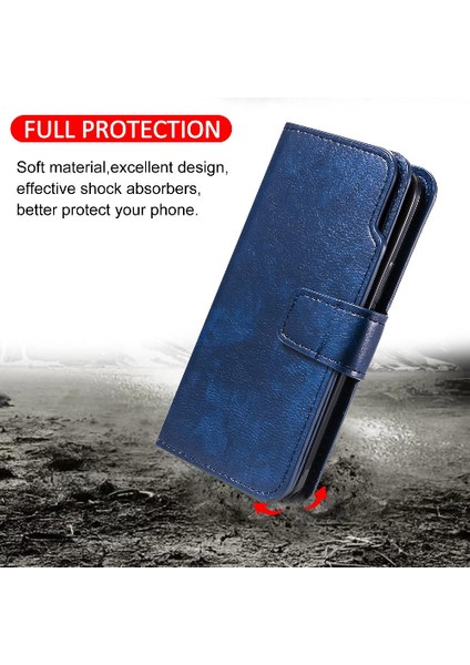 IPhone 12 Için Kılıf Pro Max Kickstand Cüzdan 9 Kart Yuvaları Manyetik Pu (Yurt Dışından)