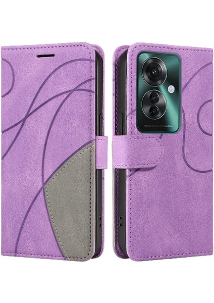 Kart Yuvası Standı ile Oppo Oppo 11F 5g Iki Renkli Dikiş Için Flip Case (Yurt Dışından) fiyatları