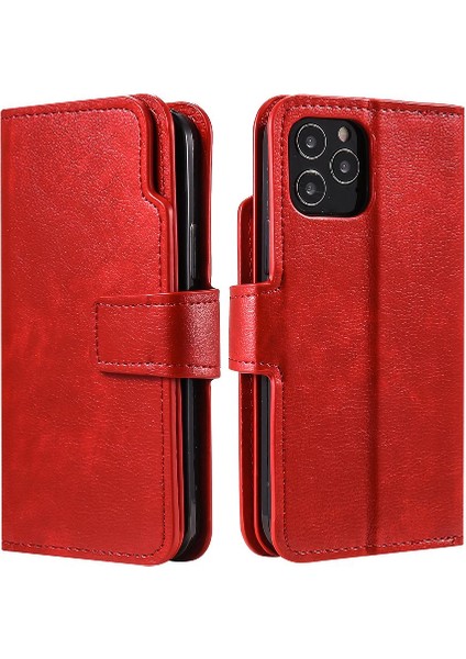 IPhone 12 Için Kılıf Pro Max Kickstand Cüzdan 9 Kart Yuvaları Manyetik Pu (Yurt Dışından)