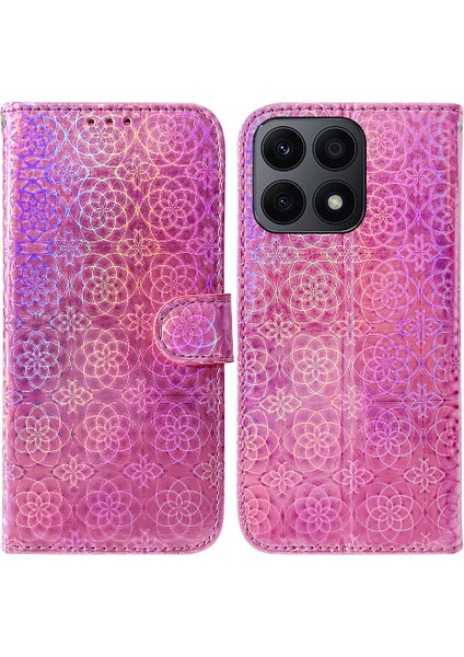 Huawei Onur X8A Kart Yuvası Premium Pu Deri Glitter Renkli (Yurt Dışından)