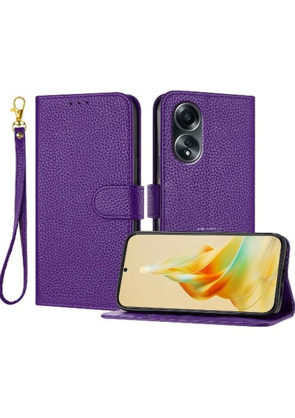 GX Boutique Oppo Phone 4g Kart Yuvaları Için Telefon Kılıfı Tutucu Flip Folio Pu Deri Litchi (Yurt Dışından)